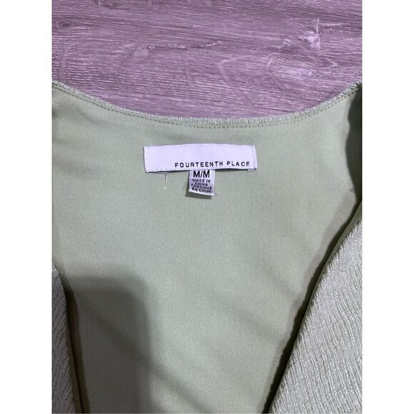 Fourteenth Place Sol Side Cut Out Long Sleeve Midi- Maxi Dress Size M Green NWOT - Picture 8 of 16